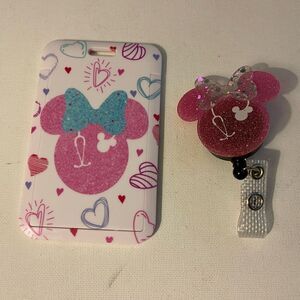 Minnie Mouse Nurse Badge Reel and Holder NWT